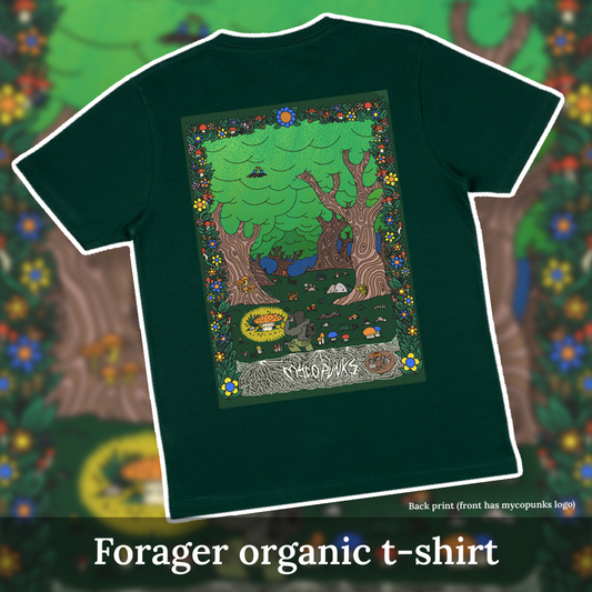 MycoPunks Forest Short Sleeve Organic T-Shirt (Green) Limited Edition